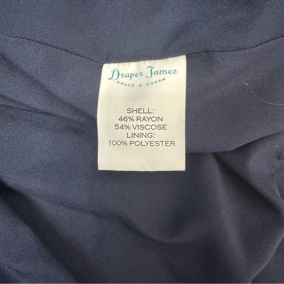 Draper James Wrap Dress Geranium Floral Navy Blue Size 6 - Picture 6 of 12